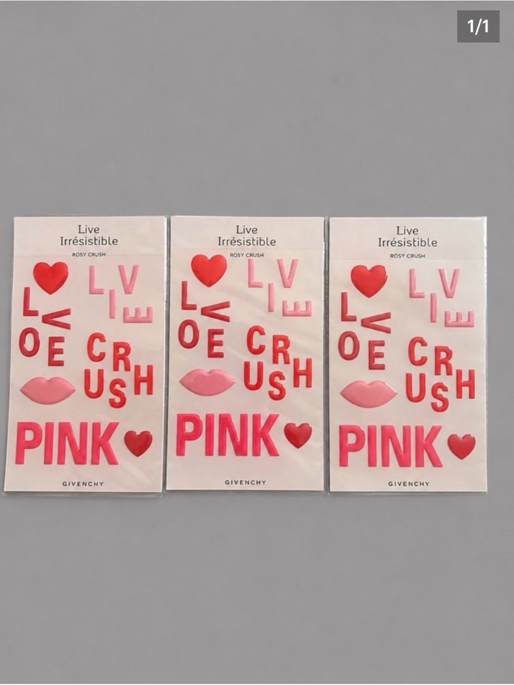 Givenchy Live Irresistible Rosy
Crush Pink Sticker Set of 3